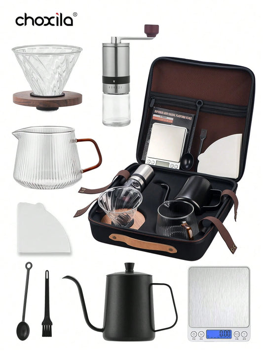 Pour Over Coffee Maker 8-Piece Set with Travel Case