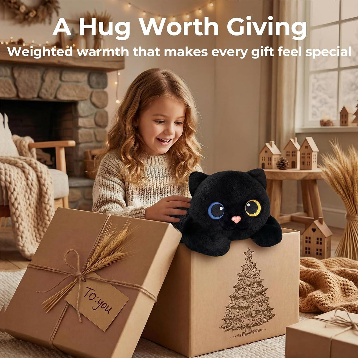 Mewaii Cat Weighted Plush Stuffed Toy Heatable Coolable 1-2.3kg