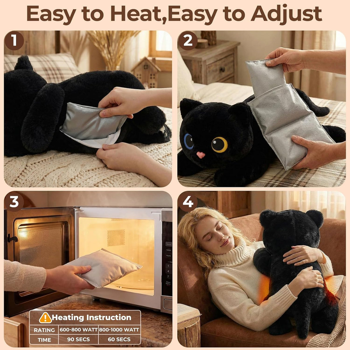 Mewaii Cat Weighted Plush Stuffed Toy Heatable Coolable 1-2.3kg