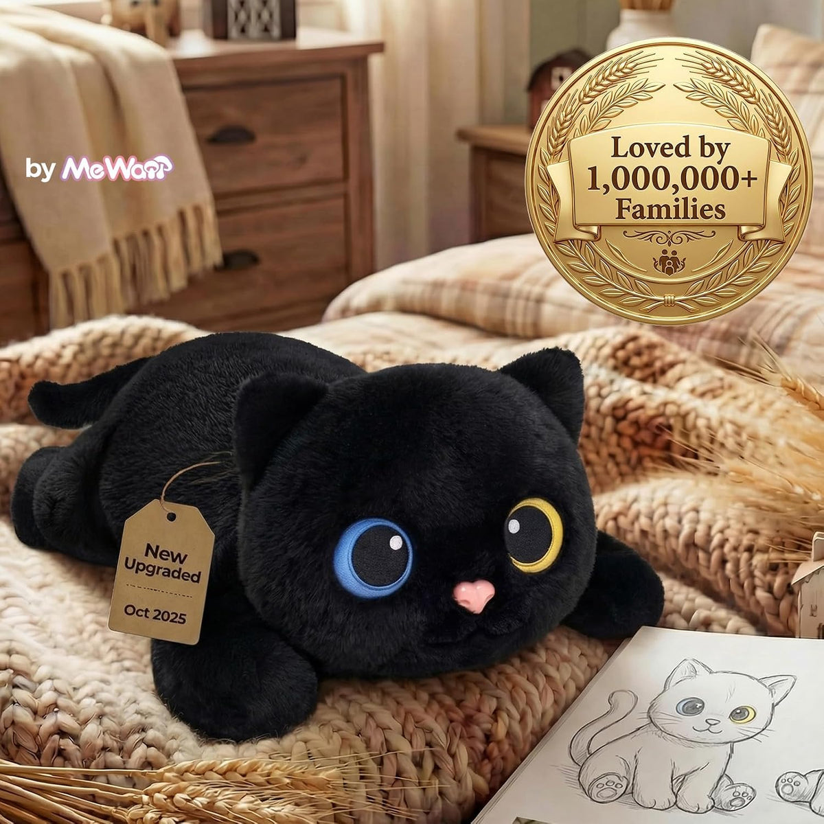 Mewaii Cat Weighted Plush Stuffed Toy Heatable Coolable 1-2.3kg