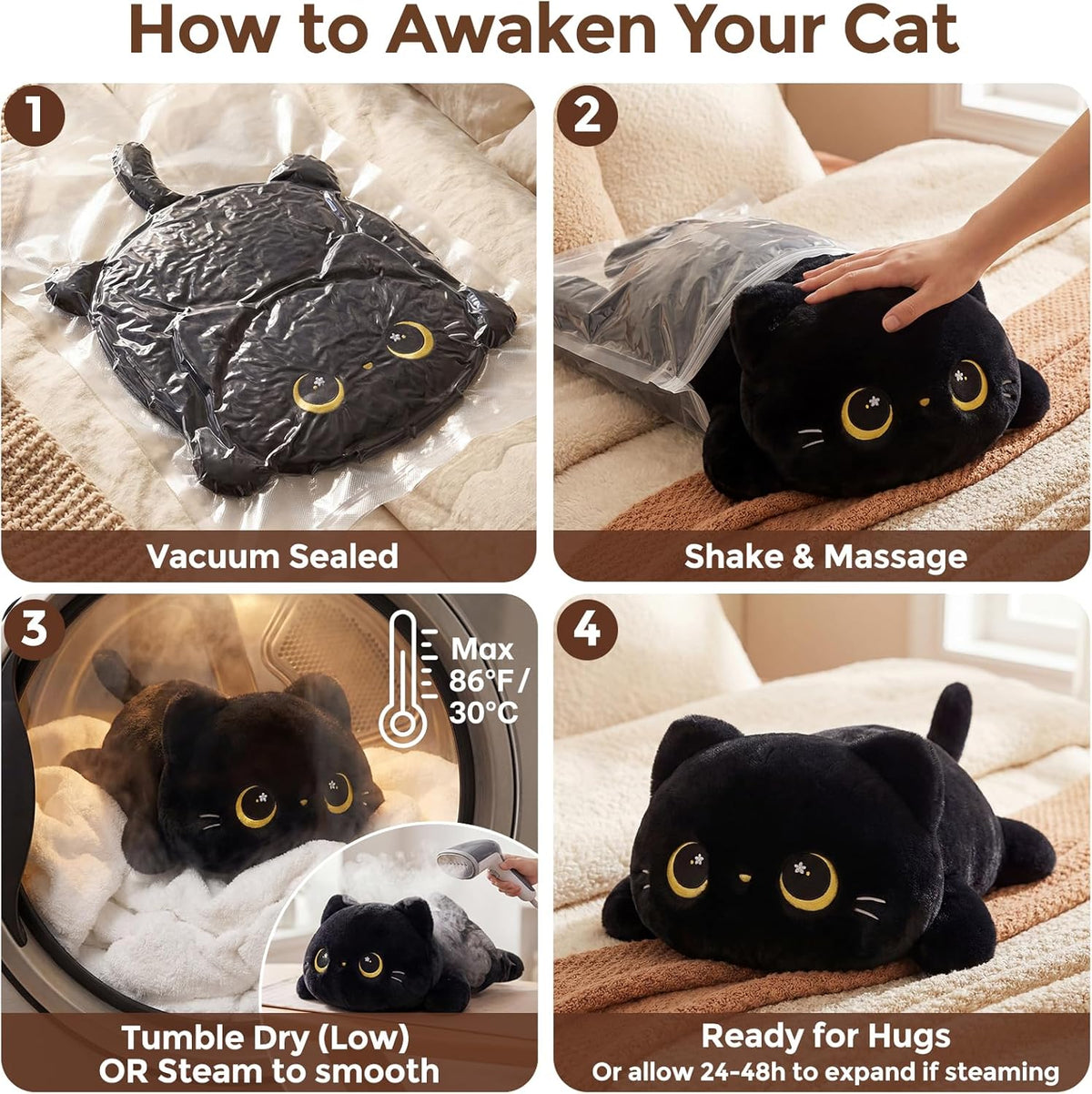 Mewaii Cat Plush Pillow Squishy Stuffed Animal 33cm