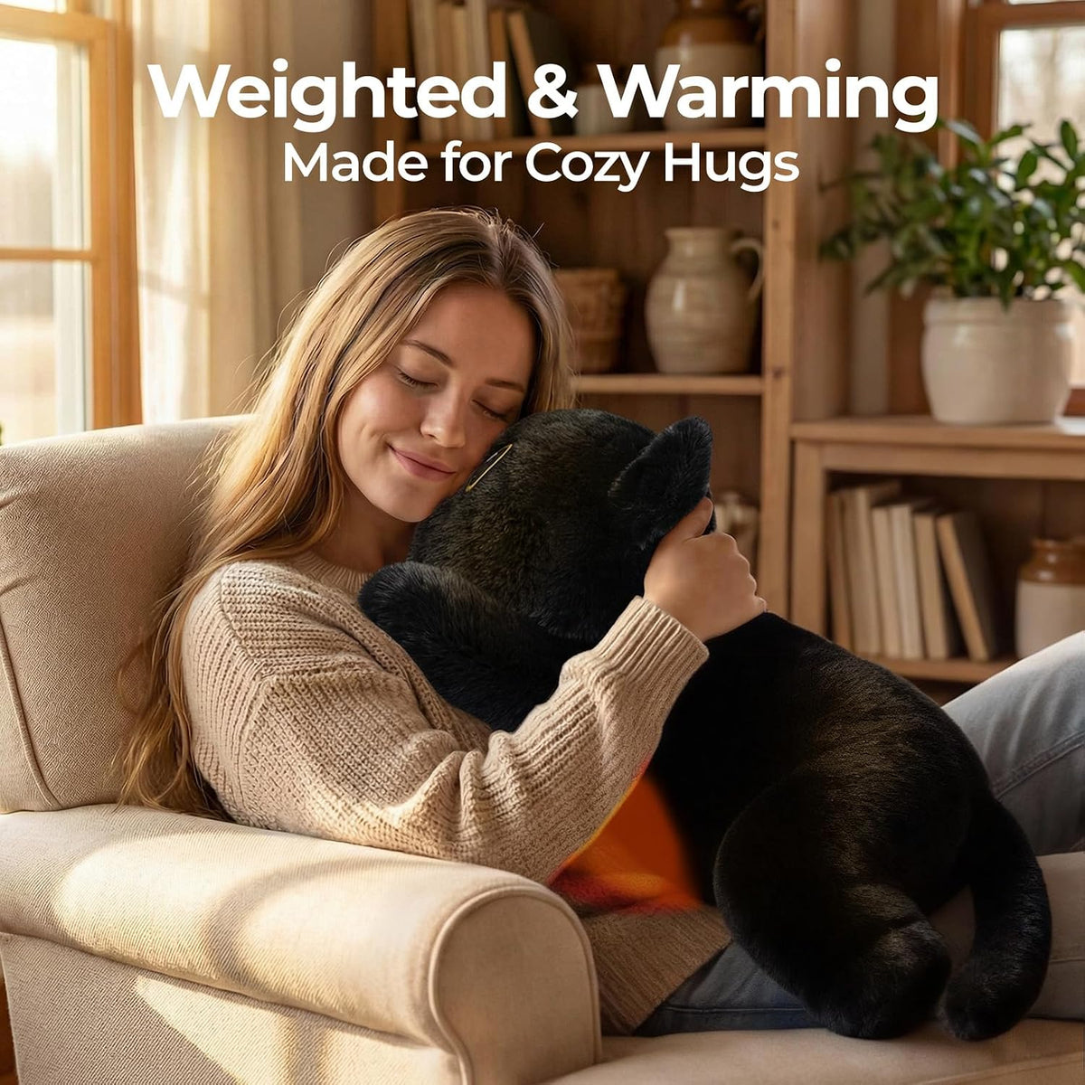 Mewaii Cat Weighted Plush Stuffed Toy Heatable Coolable 1-2.3kg
