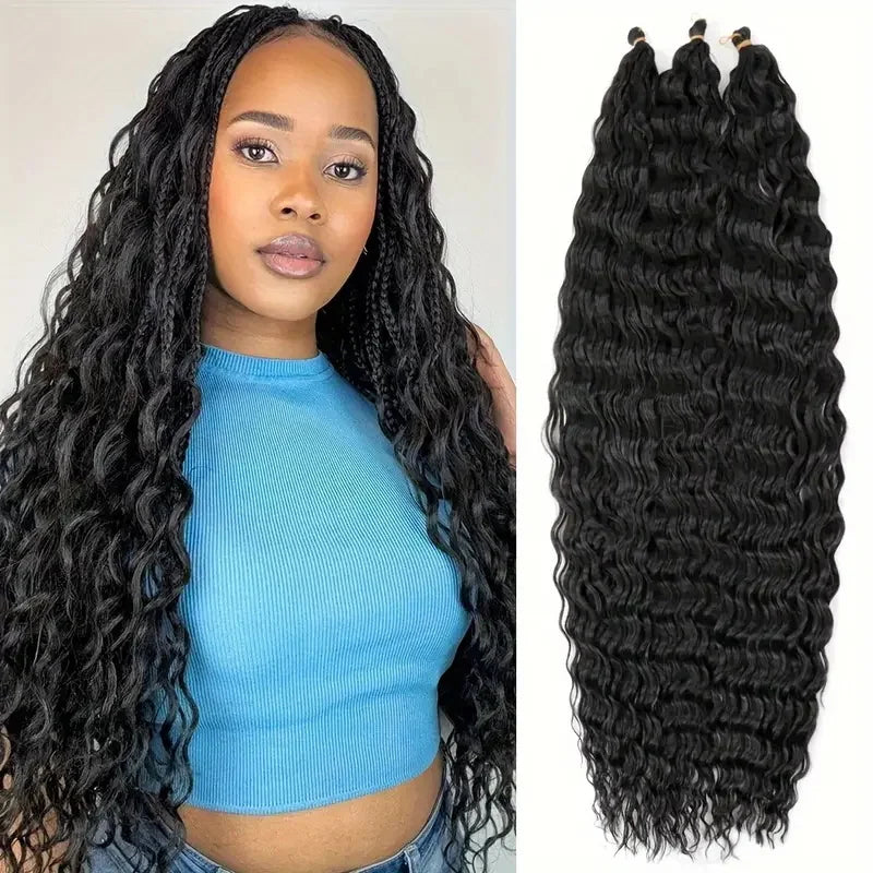 76 cm Deep Wave Crochet Braiding Hair for Women