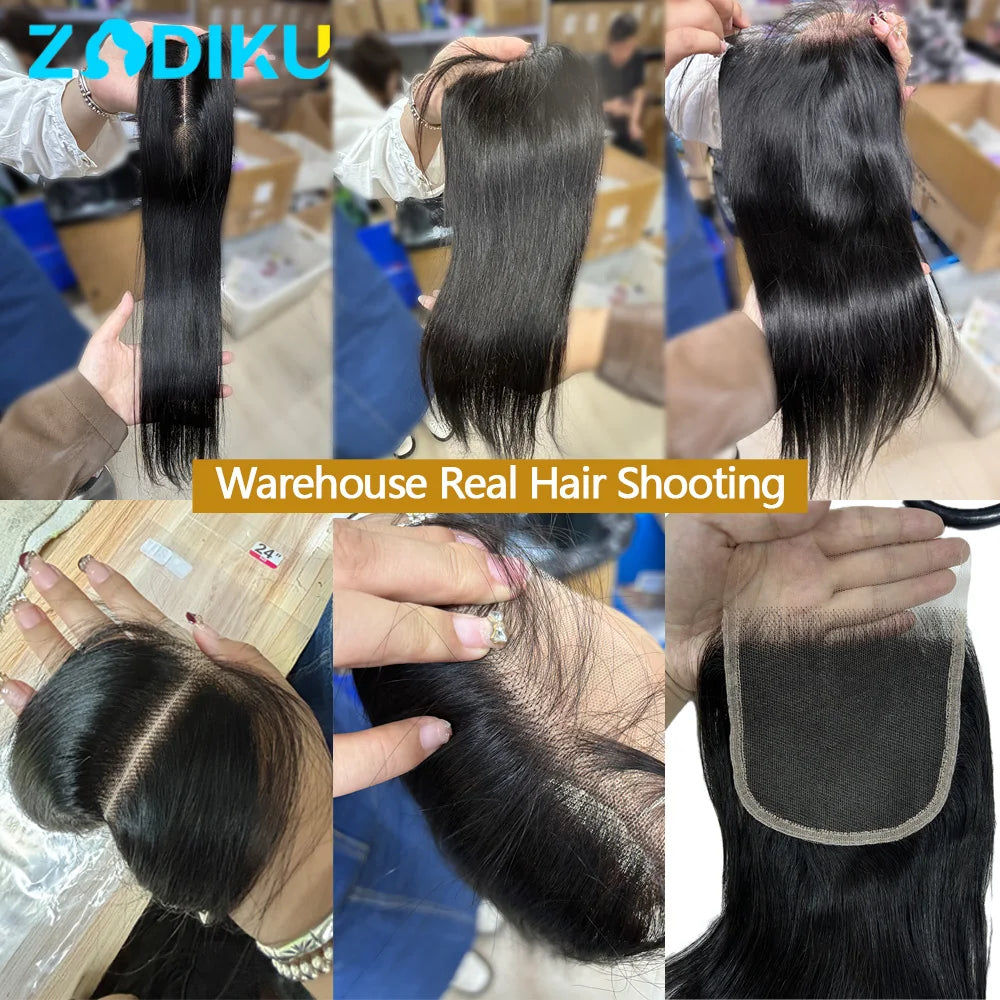 Straight Transparent Lace Closure Human Hair Frontal for Women