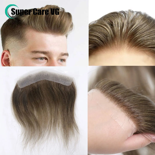 Straight V Style Frontal Hairline Men's Toupee