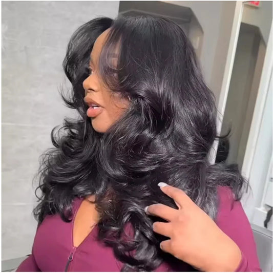 Body Wave HD Transparent Lace Front Human Hair Wig for Women
