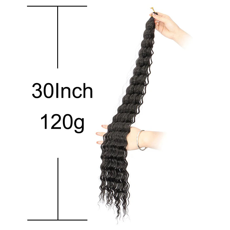 76 cm Deep Wave Crochet Braiding Hair for Women