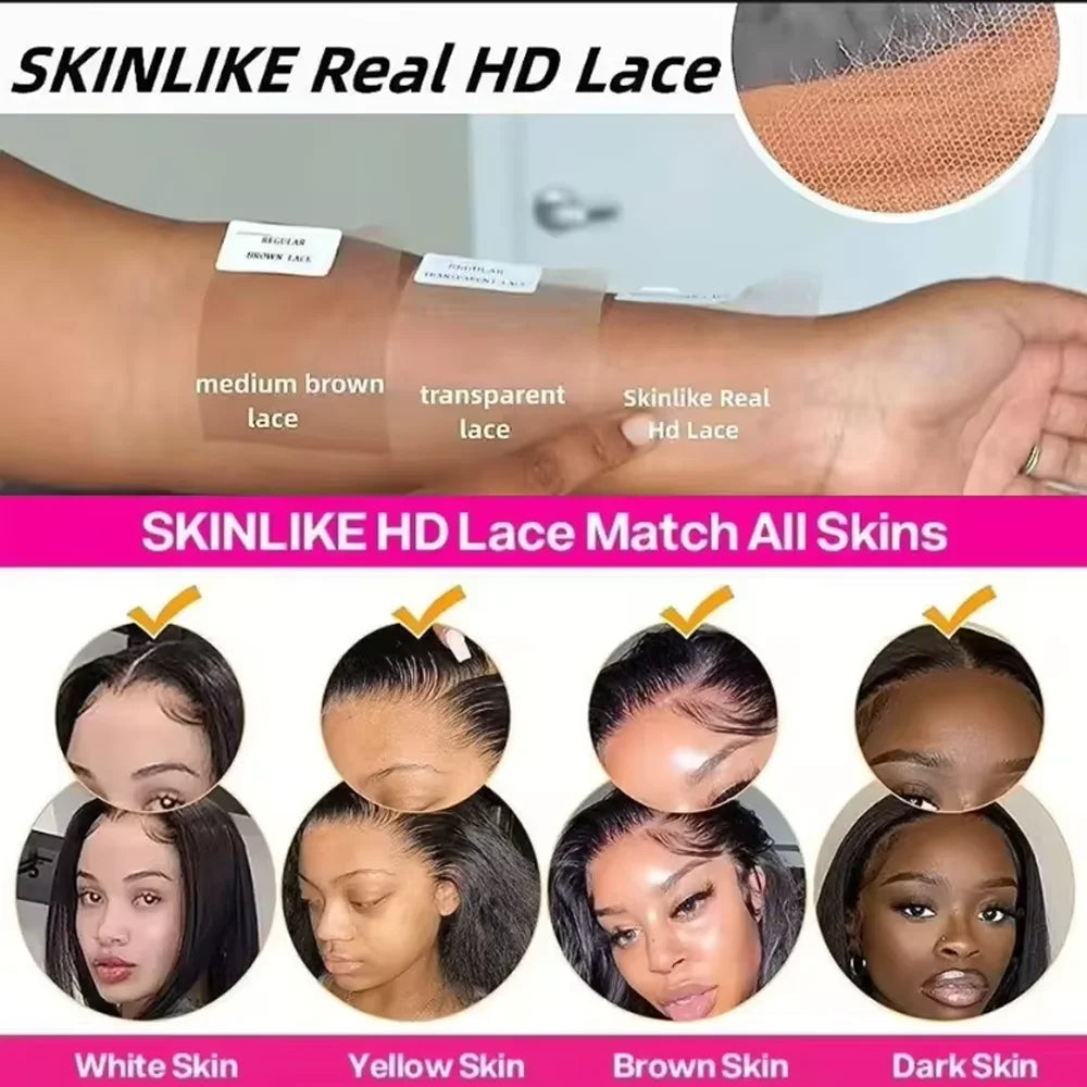 Bone Straight Chocolate Brown 13x4 HD Lace Front Human Hair Wig