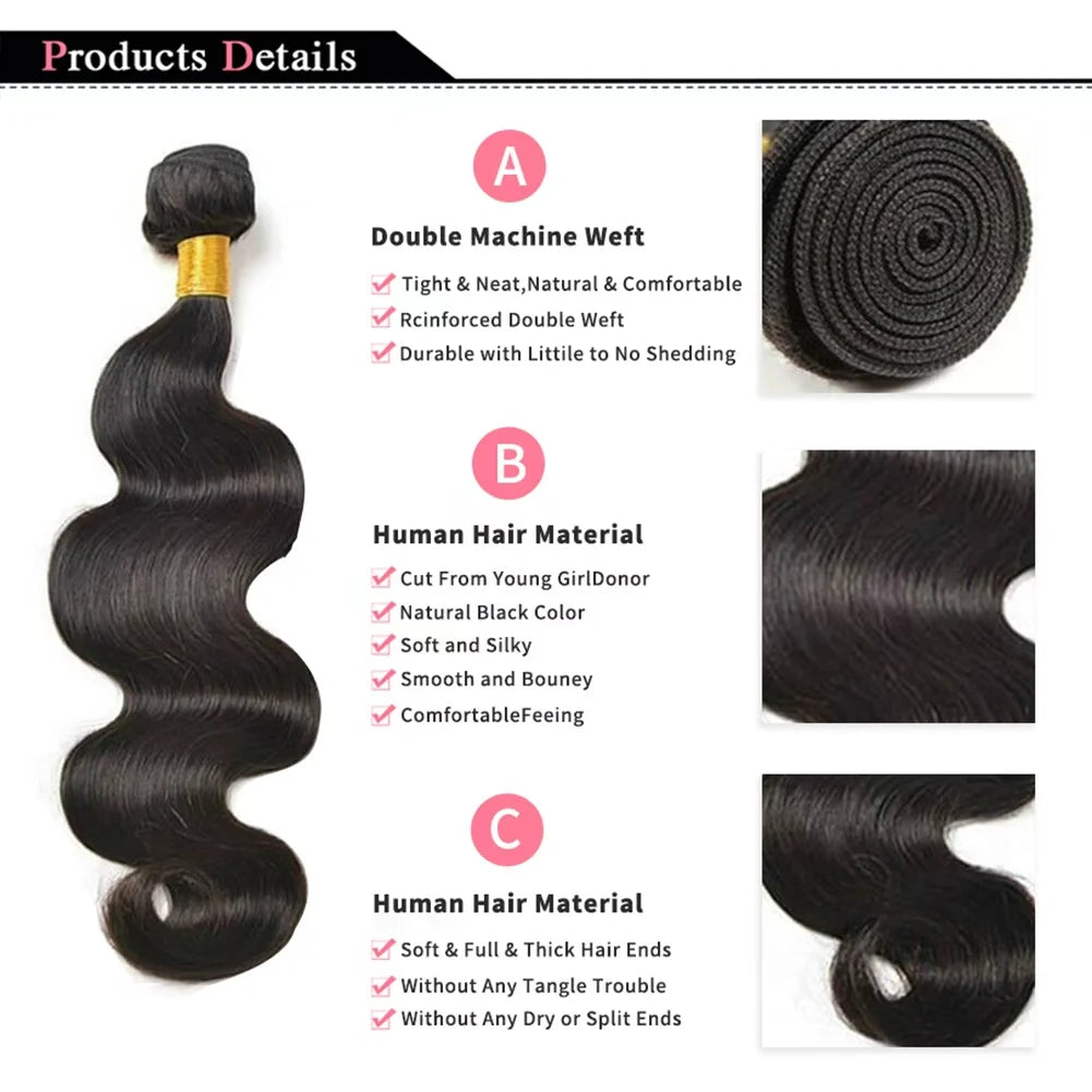 Body Wave Brazilian Hair Weave Bundles for Women