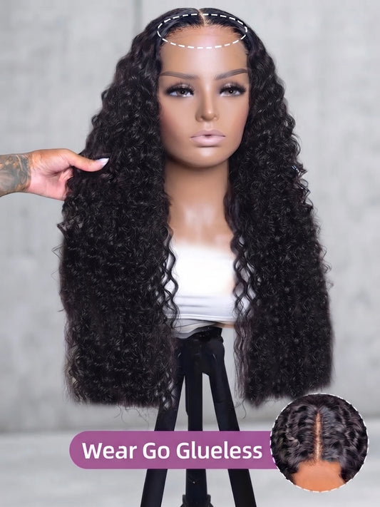 Water Wave 13x6 Glueless Lace Front Human Hair Wig for Women