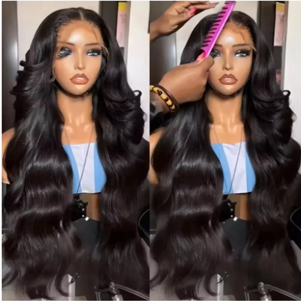 Body Wave HD Transparent Lace Front Human Hair Wig for Women