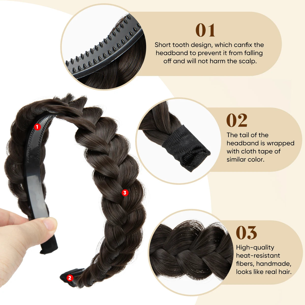 Bohemian Style Fishtail Braided Headband for Women