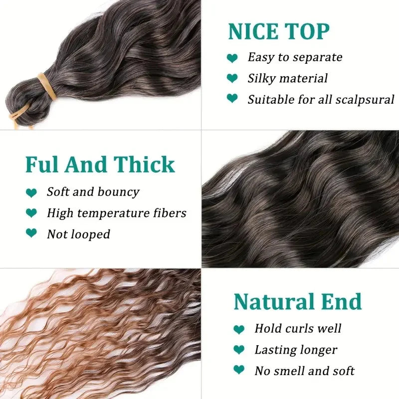 76 cm Deep Wave Crochet Braiding Hair for Women