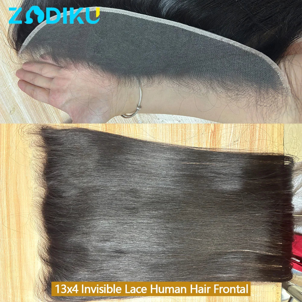 Straight Transparent Lace Closure Human Hair Frontal for Women