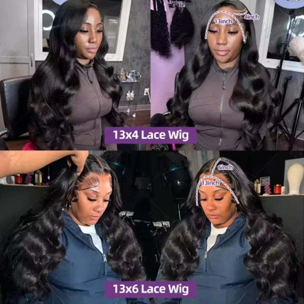 Body Wave HD Transparent Lace Front Human Hair Wig for Women