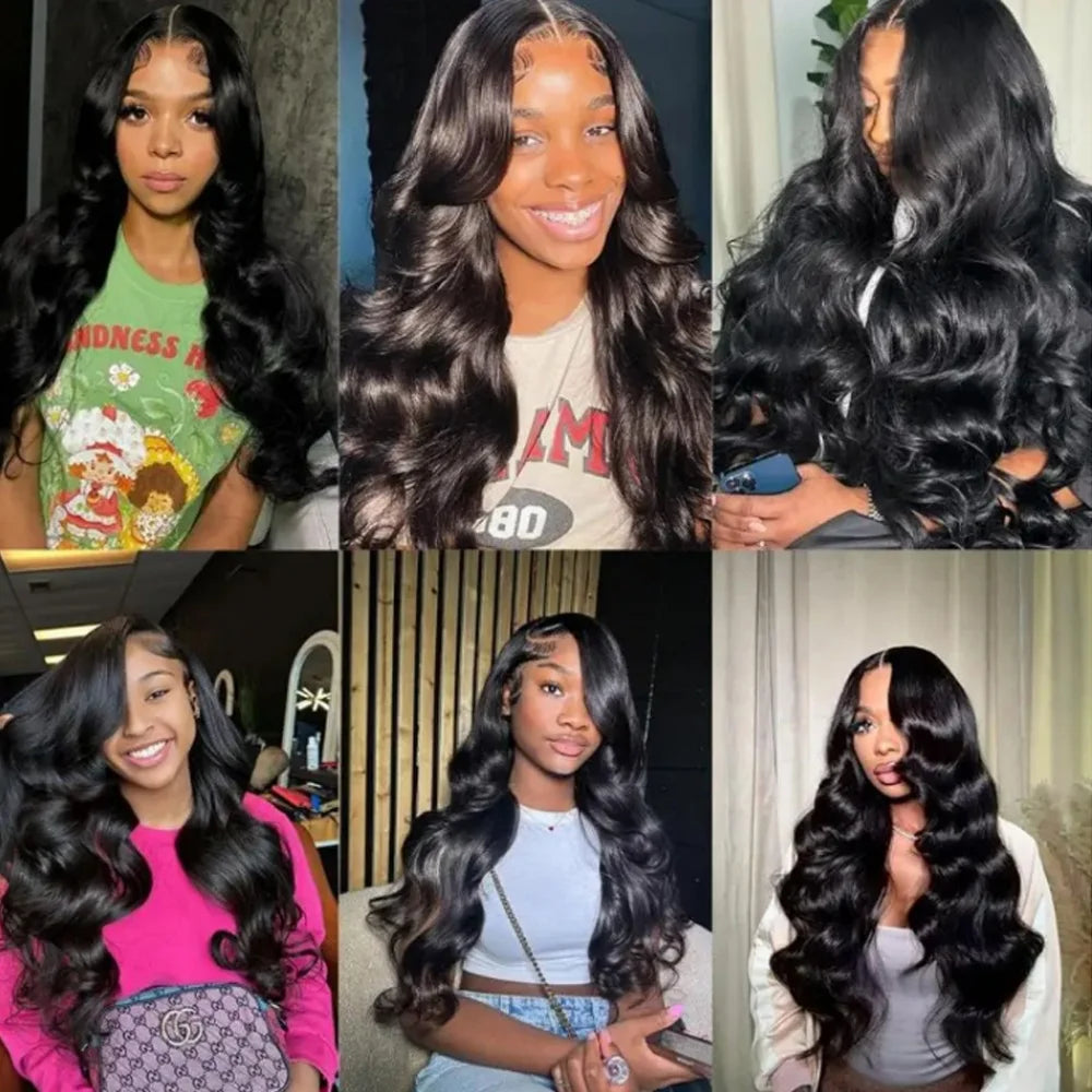Body Wave HD Transparent Lace Front Human Hair Wig for Women