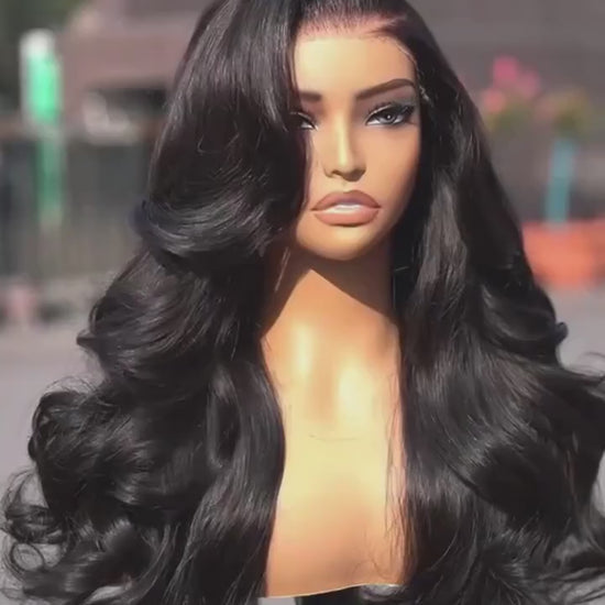 Body Wave HD Transparent Lace Front Human Hair Wig for Women