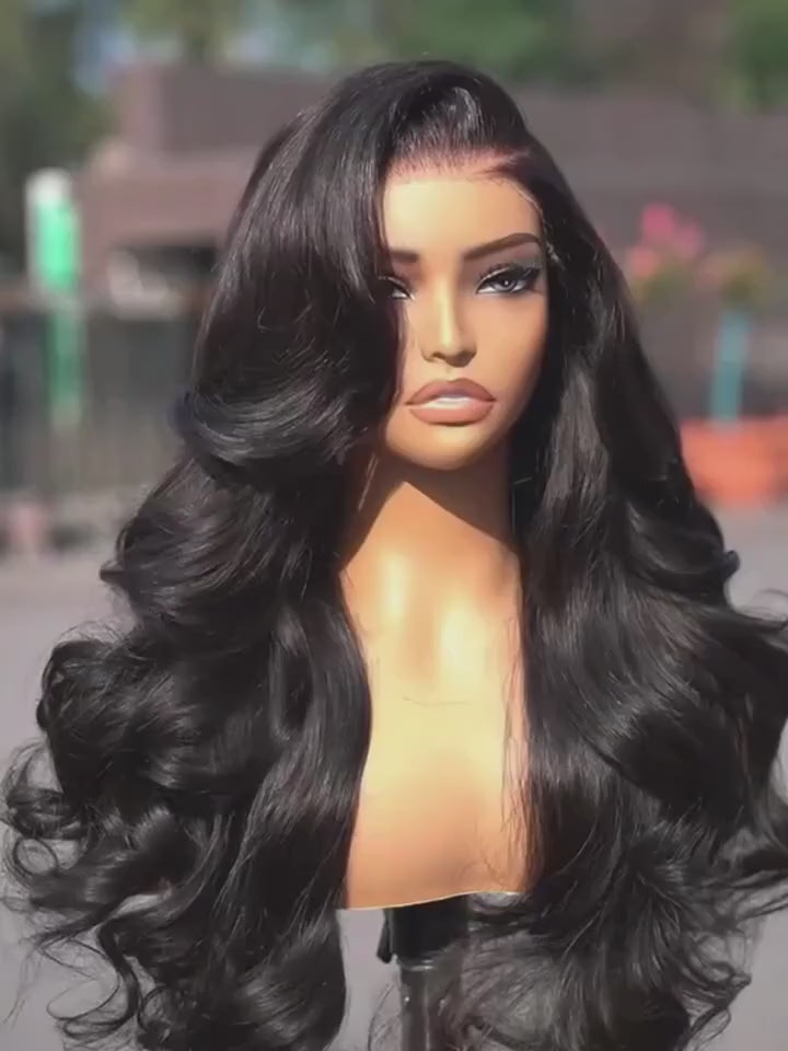 Body Wave HD Transparent Lace Front Human Hair Wig for Women